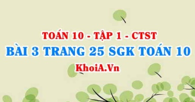 Bài 3 trang 25 SGK Toán 10 tập 1 Chân trời sáng tạo